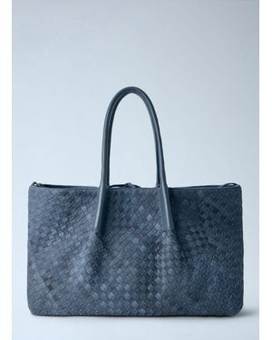 Bottega Veneta Large Pinacoteca Shoulder Bag - Blue