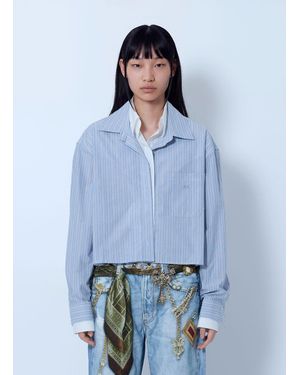 Acne Studios Striped Cropped Shirt - Blue
