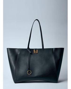トートバッグ BALENCIAGA 'Tote Hourglass Soft' large shopping bag Buy Balenciaga Black Large Hourglass Soft Tote Bag in Smooth