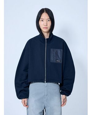 Miu Miu Zip Fleece Sweatshirt - Blue