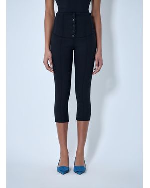 Jacquemus High-Waisted Buttoned Cycling Pants - Blue