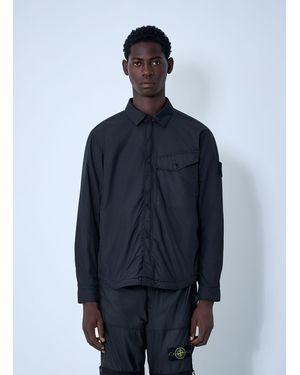 Stone Island Garemnt Dyed Logo Patch Jacket - Blue