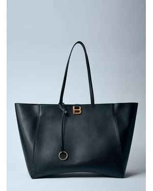 トートバッグ BALENCIAGA 'Tote Hourglass Soft' large shopping bag Black Balenciaga Tote Hourglass Soft Large Shopping Bag in Black