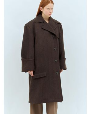 JW Anderson Jw Anderson Turn-Up Cuffs Oversized Coat - Brown