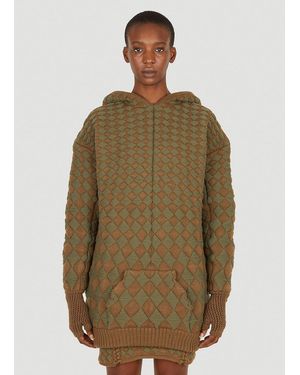 Isa Boulder Illusion Quilted Hooded Sweatshirt - Green