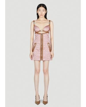 Versace Cut-Out Medusa Dress - Pink