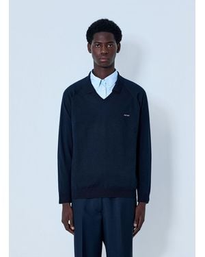 Miu Miu V-Neck Knit Jumper - Blue