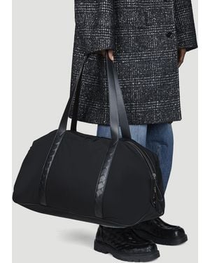 Bottega Veneta Intrecciato Leather-Trim Duffle Bag - Black