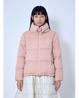 Moncler Lumineux Corduroy Short Down Jacket - Pink