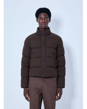Moncler Oronte Cotton Flannel Short Down Jacket - Brown