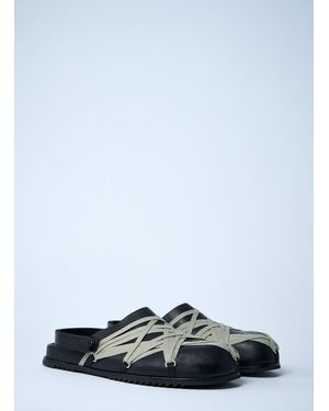 【関税込み】Rick Owens ブラック Hollywood Megalaced ミュール Rick Owens Hollywood Megalaced Mule Granola Black Men's