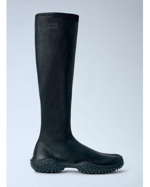 Miu Miu Stretch Nappa Leather Boots - Blue