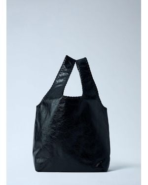 Dries Van Noten Leather Tote Bag - Blue