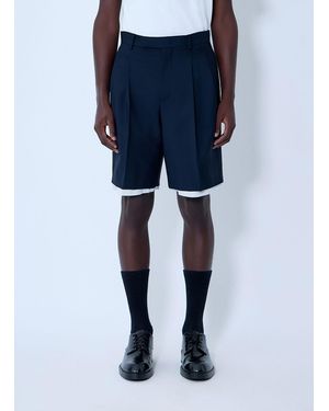 Jil Sander Wool-And-Mohair Shorts - Blue