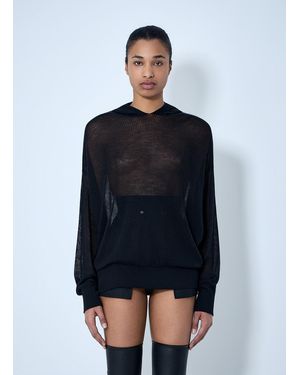 Rick Owens Mesh Knit Hoodie - Blue