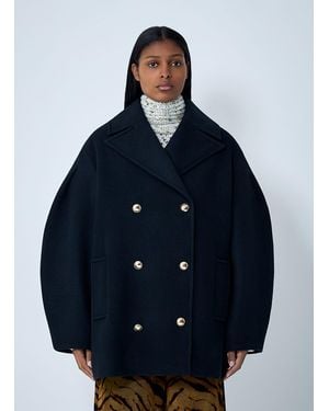 Ganni Midi Peacoat - Blue