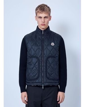 Moncler Reversible Paisley Print Padded Teddy Gilet - Blue