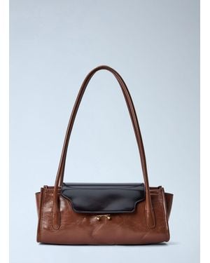 Marni Trunkette Leather Shoulder Bag - Blue