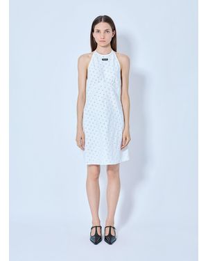Miu Miu Cady Eyelet Lace Mini Dress - Blue