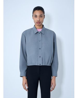 Jil Sander Cotton Poplin Cropped Shirt - Blue