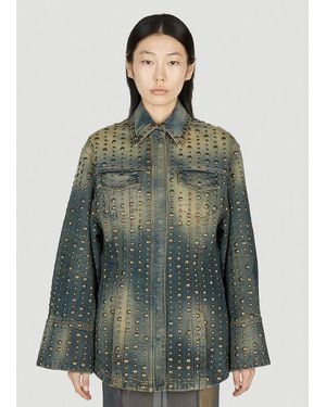 Blumarine Studded Denim Jacket - Green