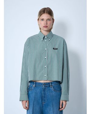 Tシャツ・カットソー MIU MIU TOP Logo embroidered short sleeve T-shirt | Emporium