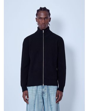 MM6 by Maison Margiela Ribbed Zip-Up Cardigan - Blue
