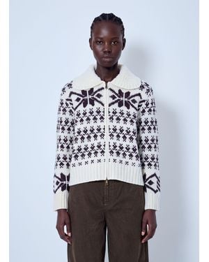 Moncler Fair Isle Zip Cardigan - White