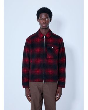 Moncler Checked Zip-Front Jacket - Red
