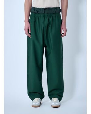 Lacoste Wide-Leg Drawstring Trousers - Green