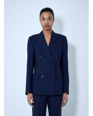Dries Van Noten Double-Breasted Wool Blazer - Blue