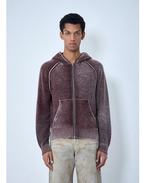 Acne Studios Zip-Up Hooded Sweatshirt - Purple