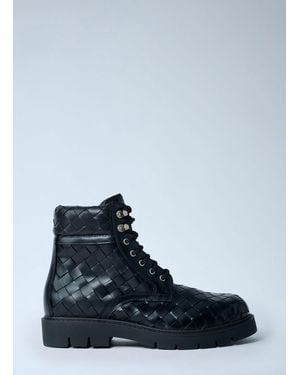 Bottega Veneta Haddock Lace-Up Ankle Boots - Blue