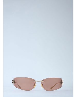 Balenciaga Gossip Rimless Logo Sunglasses - White