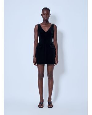 Sportmax Sleeveless Velvet Mini Dress - Blue