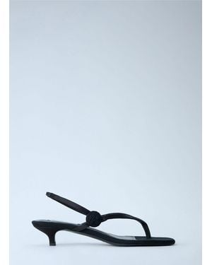 TOTEME Slingback Satin Sandals - White