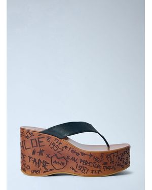 Chloé Maxime Wedge Sandals - Blue