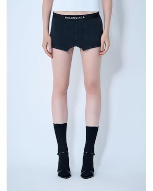 Balenciaga Cut-Off Brief Mini Skirt - Blue