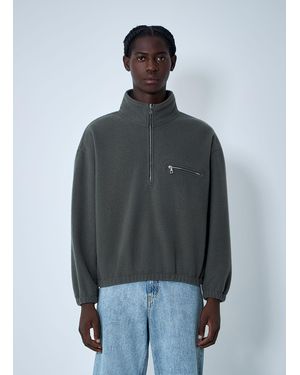 Rier Zip-Up Fleece Sweatshirt - Grey