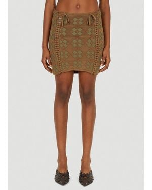 Isa Boulder Expandable Quilted Tube Skirt - Green