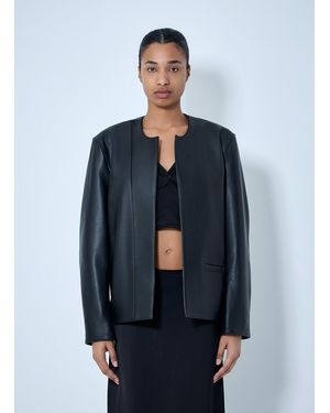 TOTEME Open Front Leather Jacket - Blue