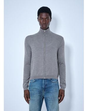 Acne Studios Zip-Up Bow Logo Cardigan - Blue