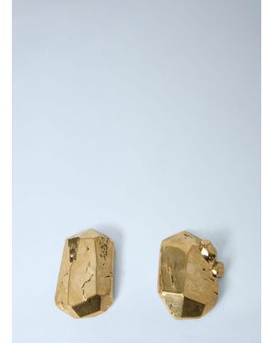 Saint Laurent Faceted Metal Stud Earrings - Blue