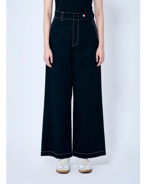 8 MONCLER PALM ANGELS Wide-Leg Pants - Blue