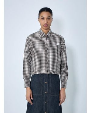 Moncler Gingham Check Shirt Jacket - Gray