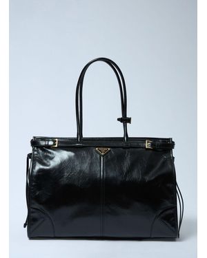 Prada Extra Large Bonnie Shoulder Bag - Black