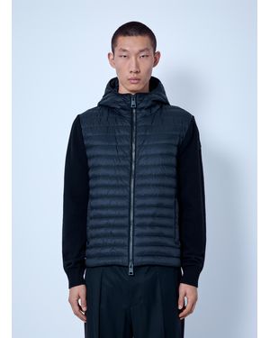 Moncler Padded Cashmere Blend Cardigan - Blue