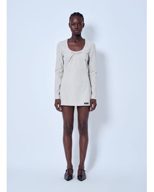 Miu Miu Stretch Poplin Mini Dress - White