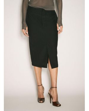 Saint Laurent Silk Pencil Skirt - Black