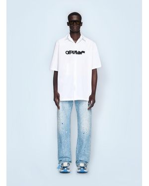 Off-White c/o Virgil Abloh Off Spray Arrow Bowling Shirt - Blue